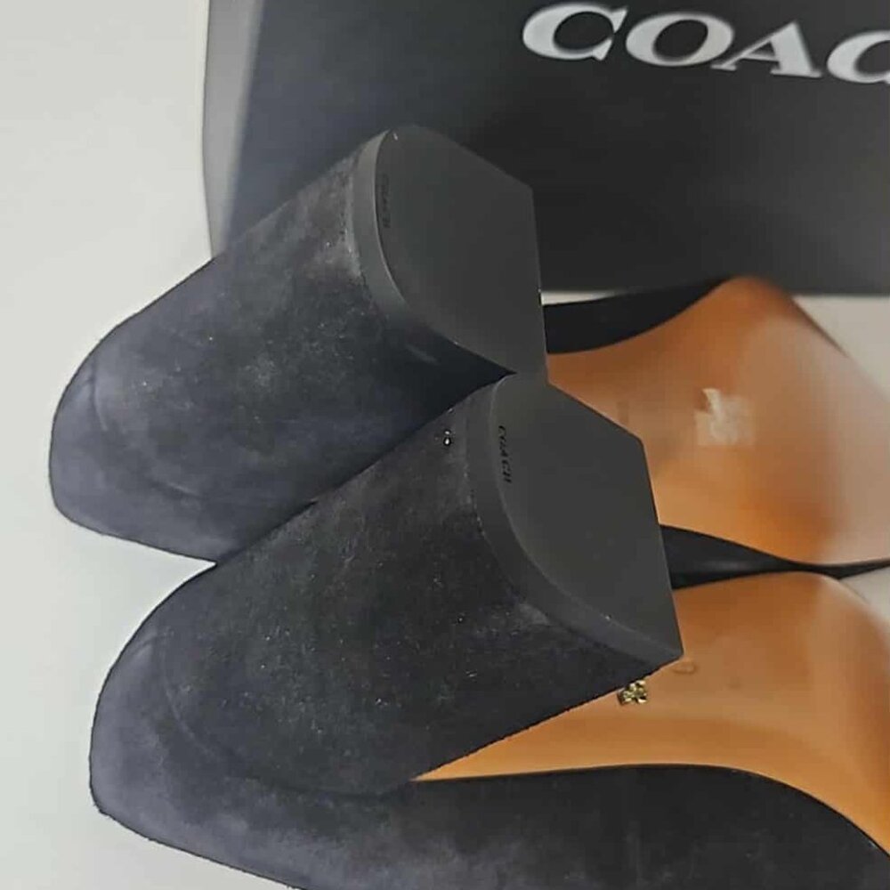 Coach Jade Pump in Black Suede Size 8 - Picture 6 of 6